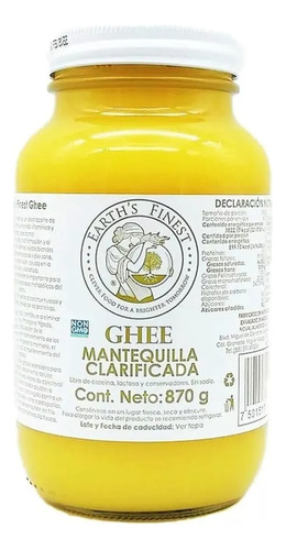 Mantequilla Clarificada Earths Finest Ghee De 870 Gr 