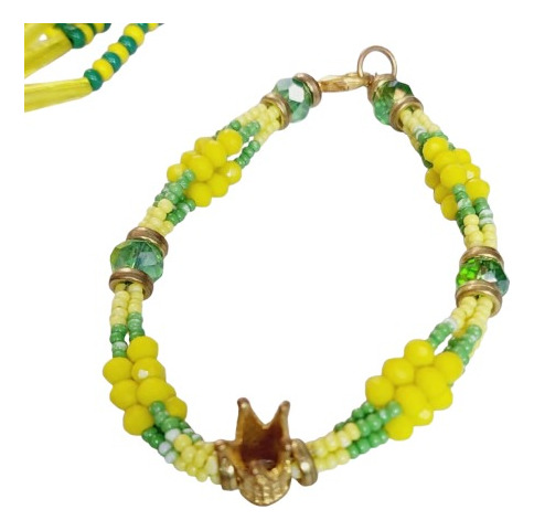 Mazo Santería Cubana Orula Y Pulsera Ambos Cristales Cauris