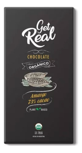 Get Real Chocolate Tableta 73% Cacao Organico X70g