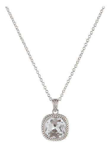 Collar Mujer Oro 14k Plata Zirconia, Mamá Luckyly Color Plateado