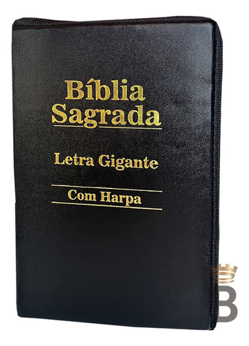 Bíblia Sagrada Letra Gigante Zíper - Preta - C/ Harpa Cristã, De João Ferreira De Almeida., Vol. Único. Editorial Cpp, Capa Dura, Edição Revista E Corrigida Em Português, 2021