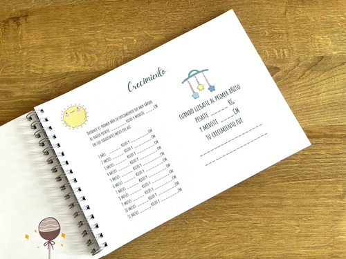 Libro De Recuerdos Bebé - Diario Del Bebé Regalo Nacimiento Ositos Y Lunas