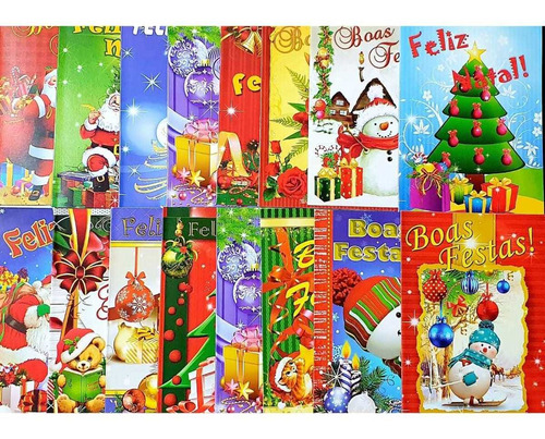 Imagem 1 de 2 de Kit C/16 Cartão Comemorativo Decorativo Natalinos Natal
