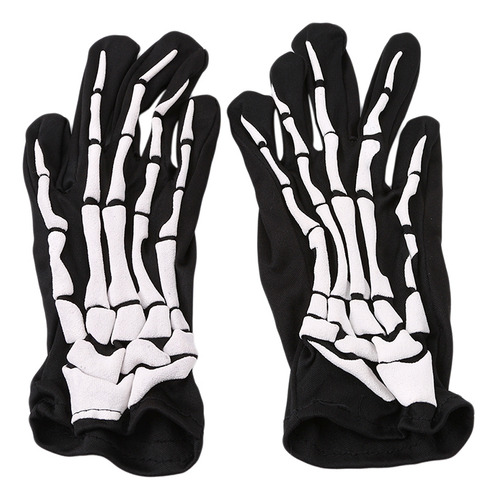 Guantes De Halloween, Accesorios De Maquillaje En Blanco Y N