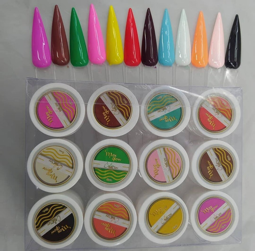 Kit Gel Uv Color 12und Para Manicure Uñas Uv Led Maxglow, My