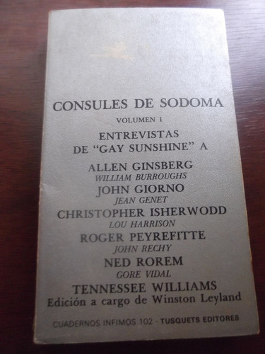 Consules De Sodoma Entrevistas Ginsberg Williams Giorno Etc
