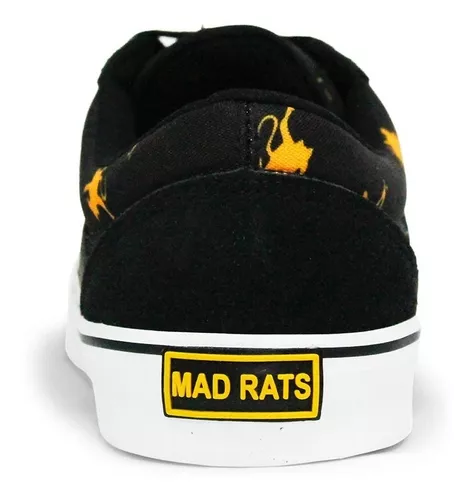 Tênis Skate Mad Rats Old School Preto Amarelo Pronta Entrega