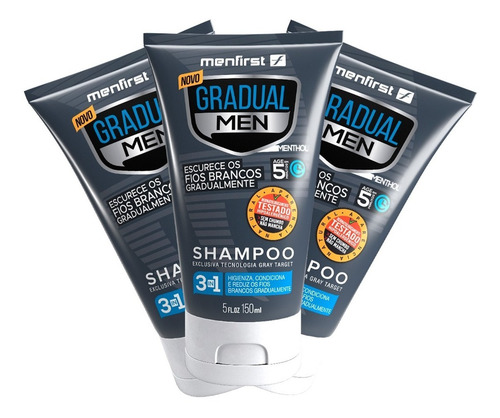 Shampoo Gradual Men Escurecedor Original Menfirst X3