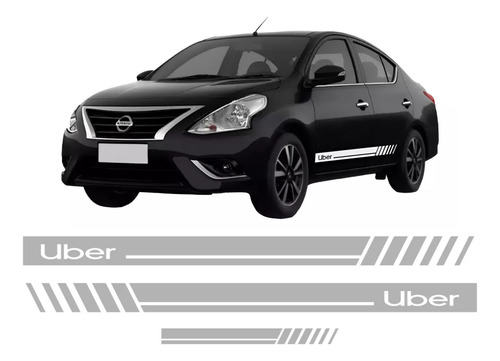 Kit 3 Adesivos Faixa Lateral Uber Sport Acessórios Carro