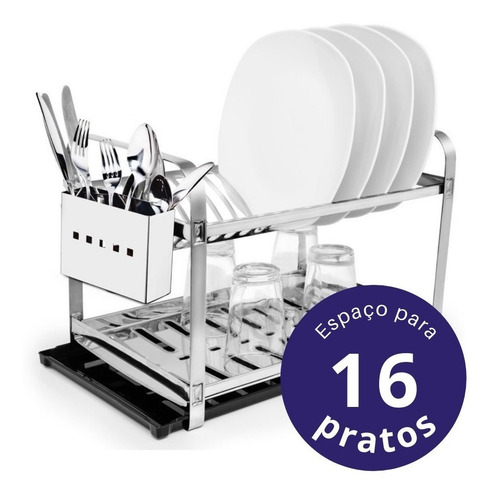Imagem 3 de 7 de Escorredor De Louças Modelo Em Aço Inox- Envio Imediato