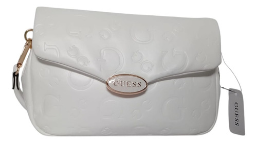 Crossbody Guess Color Blanco Para Mujer Nuevo Y Original Blanco Logo Níquel Blanco