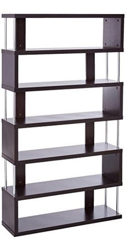 Baxton Estudio Barnes 6-shelf Moderno Librero, Marrón Oscuro