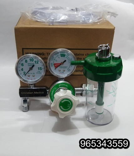 Regulador Manometro De Oxigeno Medicinal ! 2 Reloj + Kit!