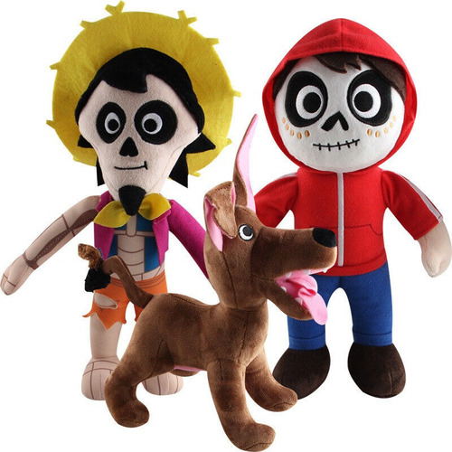 3pcs Coco Pixar Hector Miguel Dante Muñeca Peluche Juguete