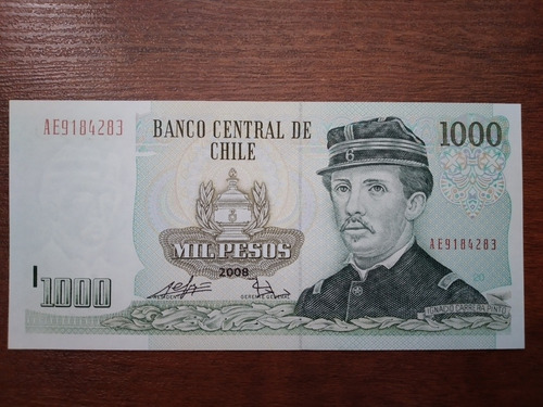 Imagen 1 de 1 de Billete Chile 1000 Pesos 2008 Unc
