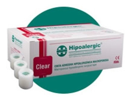 Hipoalergic Clear Tela Adhesiva 2.50cm X 9 Mts X12 Unidades