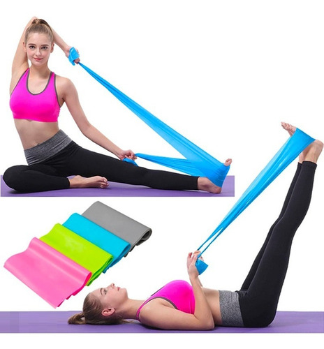Banda Elástica De Resistencia Para Pilates Yoga / Lhua Color Celeste