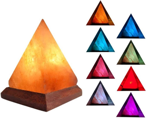 Lampara De Sal Piramide Con Color Himalaya Real Usb Portatil