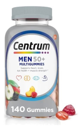 Multivitaminas masculinas Centrum 50+ com 140 gomas de sabor de frutas