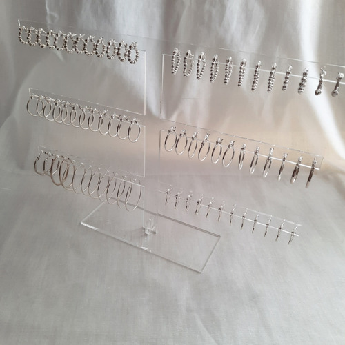 Imagen 3 de 8 de Exhibidor De Aros 3 Niveles 36 Pares En Acrílico De 3mm
