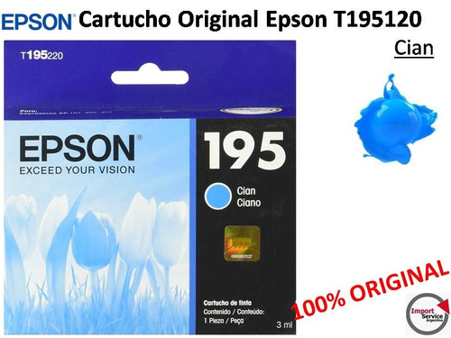 Cartucho Original Epson T195220 Para Xp-101/201/211 Cian