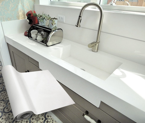 Adesivos De Cozinha Resistente Agua/óleo/fogo Para Pia Fogão Cor Branco