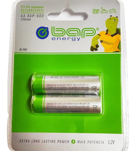 Imagem 5 de 6 de Carregador Pilha Bap Energy + 4 Pilhas Recar. A A 2700mah