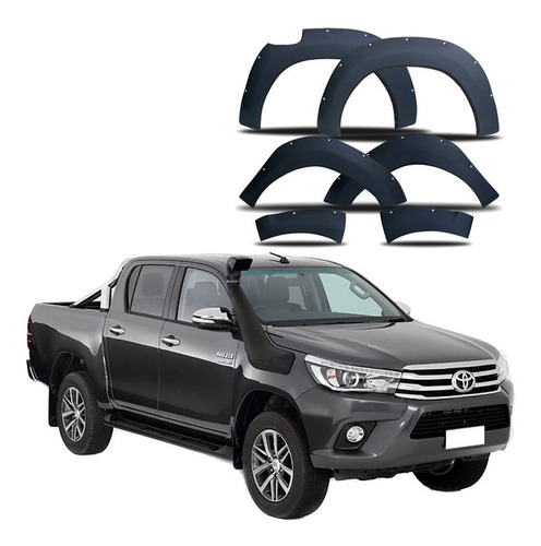 Extensiones Tapabarros Negra Militar Toyota Hilux 2016-2019