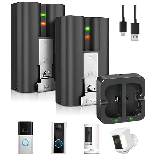 Batería 6500 Mah Ring-doorbell Cargador Dual 2 Unidades