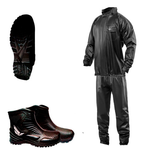 Traje De Lluvia Delta 3xl + Botas Hifly Impermeables - Fas 