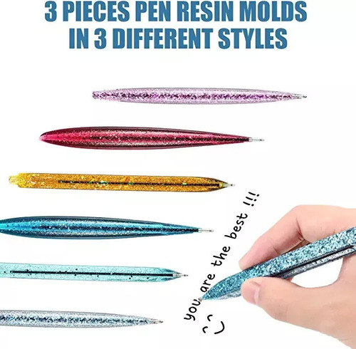 Molde De 9 Plumas De Resina Con 75 Recambios De Tinta