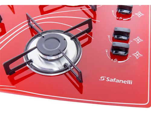 Kit Forno Embutir 45l + Cooktop 4 Bocas Vermelho 220v