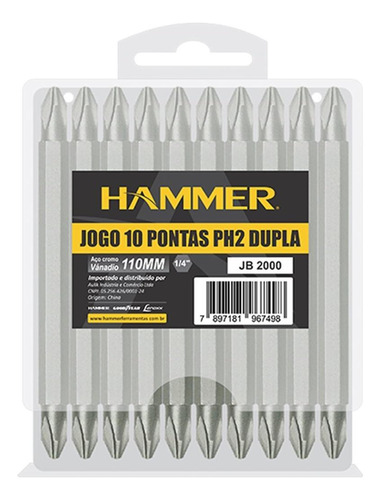 Ponteira Hammer Philips Duplo 110mm Longa 10p Gyjb2000