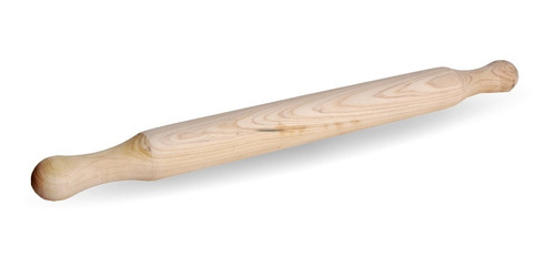 Imagen 1 de 5 de Palo Amasar Rodillo Madera Lustrado Fino 42 Cm Mango Fijo