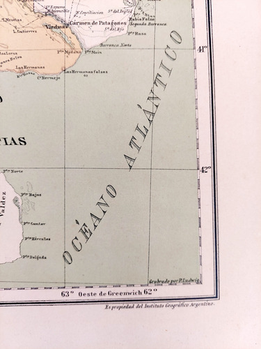 Mapa 1886 Rio Negro Ferrocarriles Telegrafos Indios Sendas (Usado)