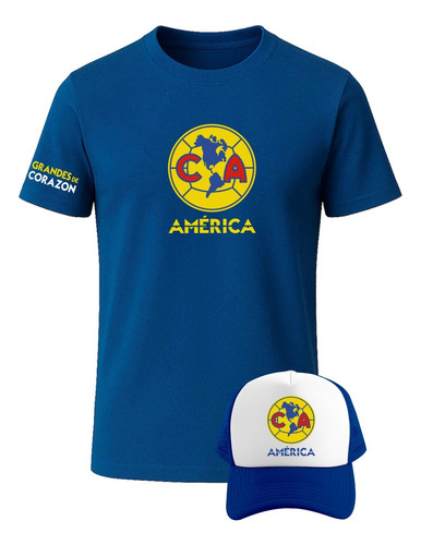Pack Playera Y Gorra Con Diseño Águilas Club América