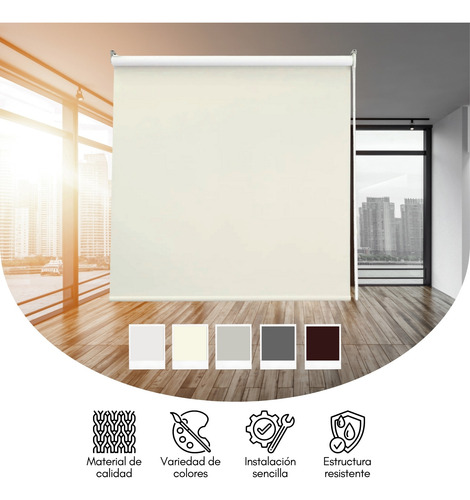 Persiana Enrollable Cortina Roller Lisa 120 X 180cm Colores Dorado Claro