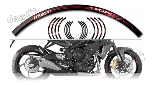 Kit Adesivo Refletivo Roda Triumph Street Triple 675 - Fri02