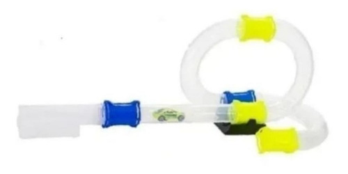 Pista Track Looping Tubular Looping Com Lançador De Carro Cor Azul/Amarelo