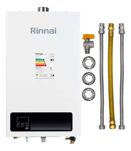 Aquecedor Rinnai Digital E15 Gn Gás 60mm - Alta Performance Cor Branco 110v/220v