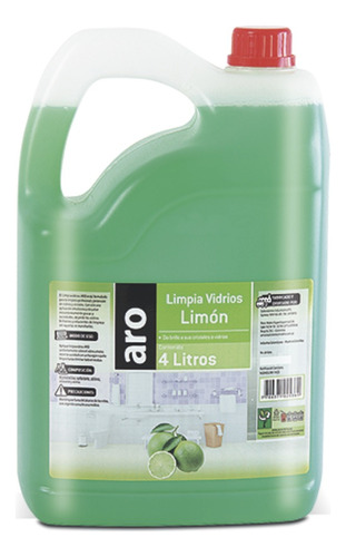 Limpia Vidrios Aro Limon X4l - 