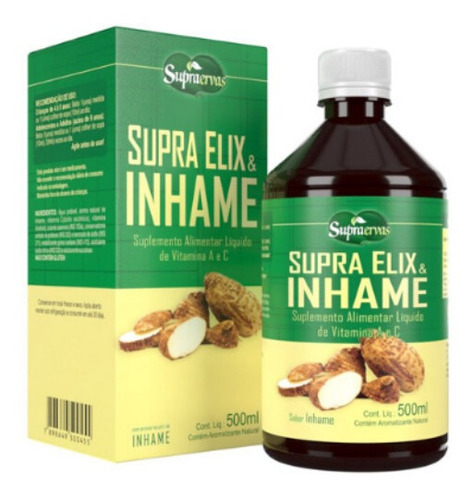 Elixir De Inhame + Vitamina A E C 500ml Supraervas Sabor Aroma natural
