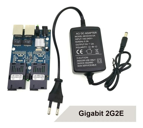 Switch Placa Metro Gigabit 1000mb Gbic A B-2p Rj45 + Fonte 