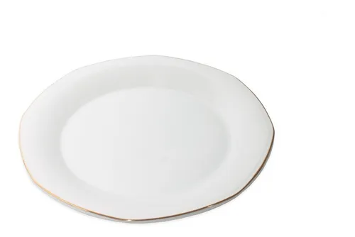 Fuente Redonda 30cm Porcelana Vajilla Tsuji 599 Borde Dorado