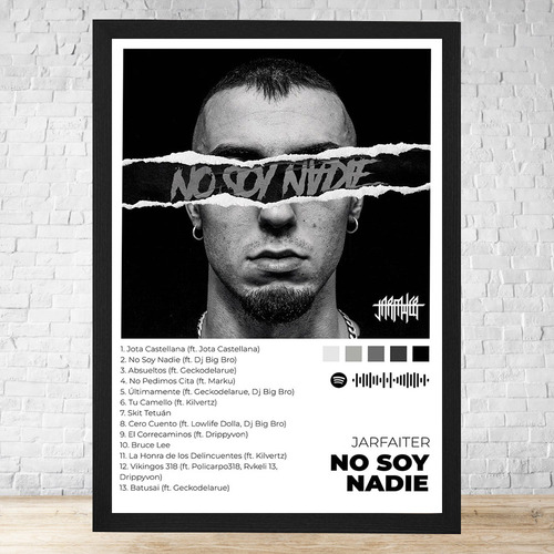 Cuadro No Soy Nadie 30x40 Con Vidrio Y Marco Madera C993 Negro Clasico