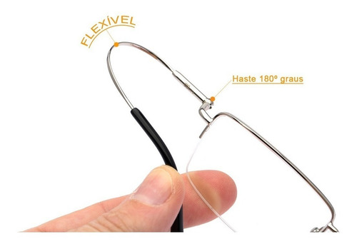 Imagem 4 de 10 de Armação Oculos Titânium Flexível Og 1739-c Leve Original