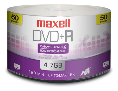 Dvd+r 4,7 Gb, 16x, Disco Grabable De Una Sola Escritura X50