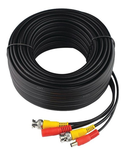 Cable Coaxial Armado Conector Bnc Y Alimentación 20m Cctv