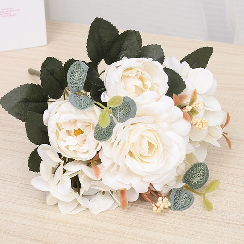 Y Rosas Blancas Decorativas Artificiales Vintage