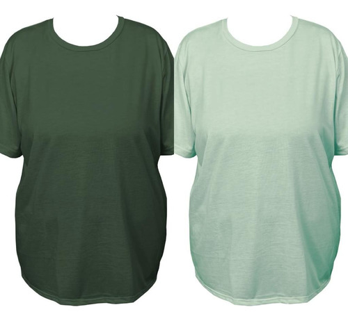 Kit 2 Camiseta Plus Size Gg A G8 Tamanhos Grandes Feminina